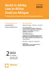 RiA Recht in Afrika | Law in Africa | Droit en Afrique